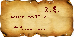 Katzer Rozália névjegykártya